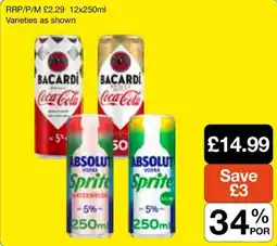 Booker Wholesale Bacardi coca cola offer