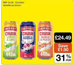 Booker Wholesale Smirnoff crush offer