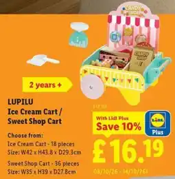 Lidl Lupilu Ice Cream Cart / Sweet Shop Cart offer