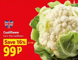 Lidl Cauliflower offer