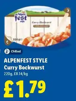 Lidl ALPENFEST STYLE Curry Bockwurst offer