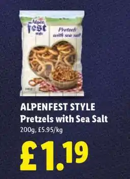 Lidl ALPENFEST STYLE Pretzels with Sea Salt offer