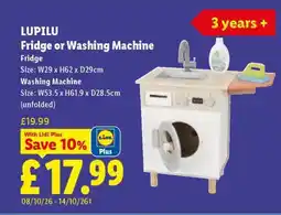 Lidl LUPILU Fridge or Washing Machine offer