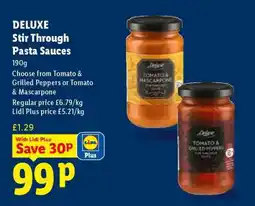 Lidl DELUXE Stir Through Pasta Sauces offer