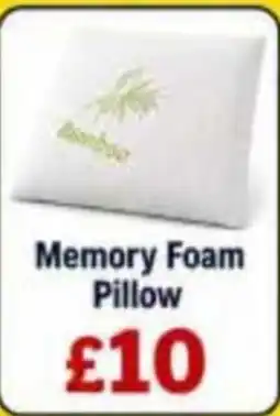 TJ Hughes Bamboo memory foam pillow offer
