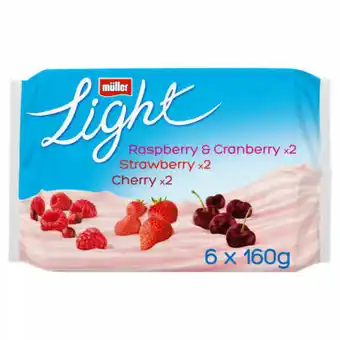 Asda Muller Light Fat Free Red Fruits Yogurts offer