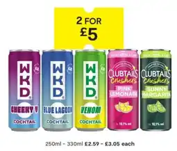 SuperValu Wkd cocktails offer