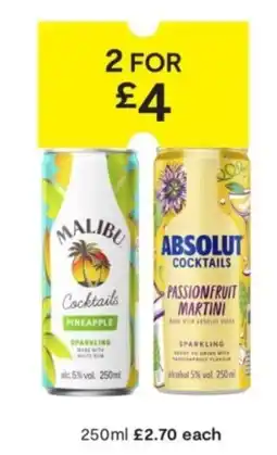 SuperValu Malibu cocktails pineapple offer