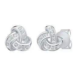 Costco 0.15ctw Round Brilliant Cut Diamond Knot Earrings, 14ct White Gold offer