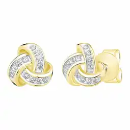Costco 0.15ctw Round Brilliant Cut Diamond Knot Earrings, 14ct Yellow Gold offer