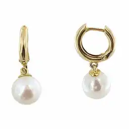 Costco 8-8.5mm Cultured Freshwater White Pearl Earrings, 14ct Yellow Gold offer