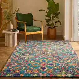 Costco Nourison Vibrant Wool Teal Rug, in 3 Sizes offer