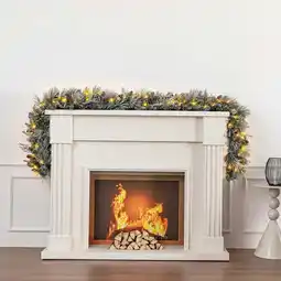 Costco 9ft Pre-Lit Flocked Garland With Twinkle LED Lights offer