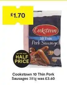 SuperValu Cookstown 10 Thin Pork Sausages offer