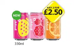 Londis Poppi Strawberry Lemon, Raspberry Rose, Orange Soda offer