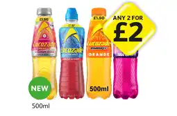 Londis Lucozade Sherbert Twist, Lucozade Sport Raspberry, Energy Orange, Grafruitti offer