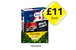 Londis Kronenbourg, Carling, Thatchers Gold offer