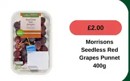 Morrisons Morrisons seedless red grapes punnet offer