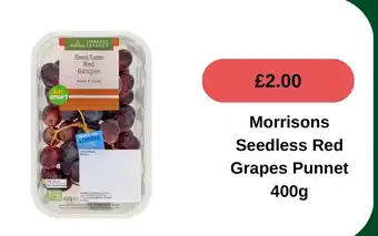 Morrisons seedless red grapes punnet