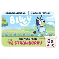 Iceland Bluey Strawberry Fromage Frais 6x45g offer