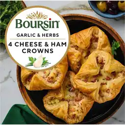 Iceland Boursin Garlic & Herbs 4 Cheese & Ham Crowns 320g offer