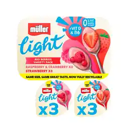 Iceland Muller Light Red Berries Yogurt Variety Pack (6 x 140g) offer