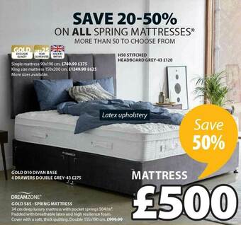 JYSK Dreamzone Gold S85 - Spring Mattress offer