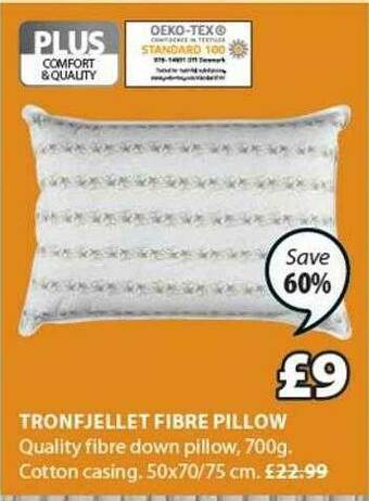 JYSK Tronfjellet Fibre Pillow offer