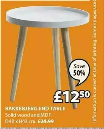JYSK Bakkerbjerge End Table offer