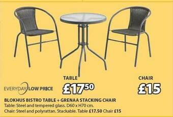 JYSK Blokhus Bistro Table + Grenaa Stacking Chair offer