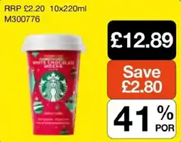 Booker Wholesale Starbucks white chocolate mocha offer