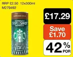 Booker Wholesale Starbucks triple shot espresso offer