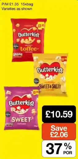 Booker Wholesale Butterkist sweet & salty offer