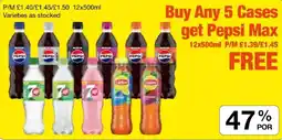 Booker Wholesale Buy Any 5 Cases Get Pepsi Max Free offer