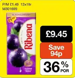 Booker Wholesale Ribena blackcurrant offer