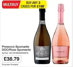 Booker Wholesale Prosecco Spumante Doc/Rose Spumante offer