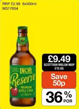 Booker Wholesale Inch's Reserve Premium Apple Cider offer