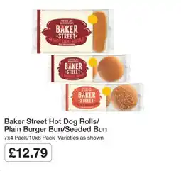Booker Wholesale Baker Street hot dog rolls/plain burger bun/seeded bun offer