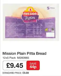 Booker Wholesale Mission plain pitta bread offer