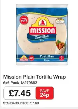 Booker Wholesale Mission plain tortilla wrap offer