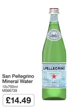 Booker Wholesale San Pellegrino mineral water offer