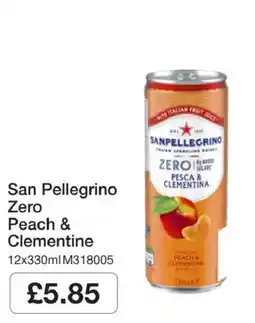 Booker Wholesale San Pellegrino Zero Peach & Clementine offer