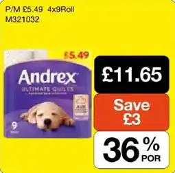 Booker Wholesale Andrex ultimate quilts offer