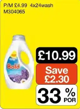Booker Wholesale Bold laundry liquid offer