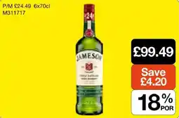 Booker Wholesale Jameson offer