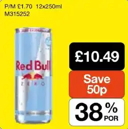 Booker Wholesale Red Bull zero offer