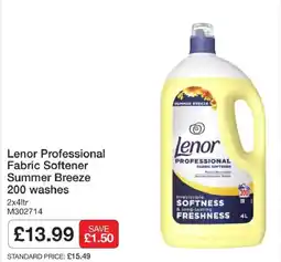 Booker Wholesale Lenor professional fabric softener summer breeze offer