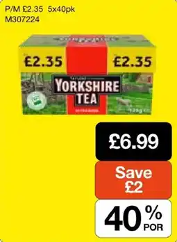 Booker Wholesale Yorkshire tea offer