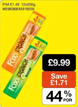 Booker Wholesale Fox's crunch creams offer