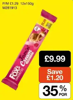 Booker Wholesale Fox's jammy cream offer